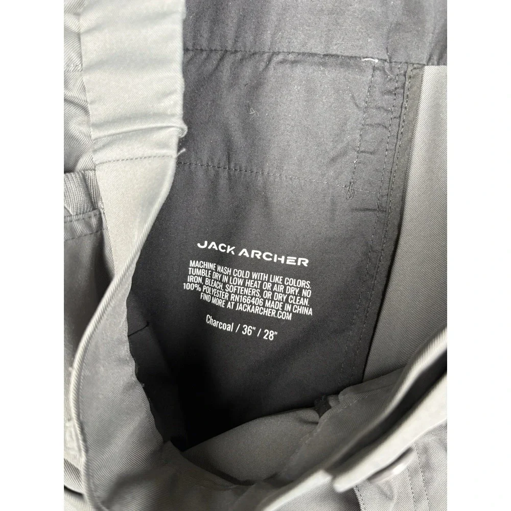 Jack Archer Jetsetter Tech Pants Mens 36x28 Charcoal Performance Travel Stretch